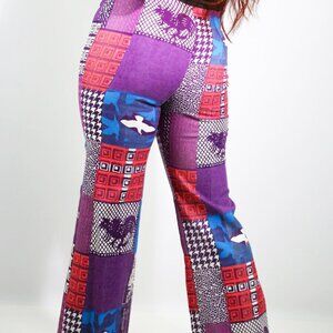 True Vintage 1960's Purple Patchwork Bell Bottoms